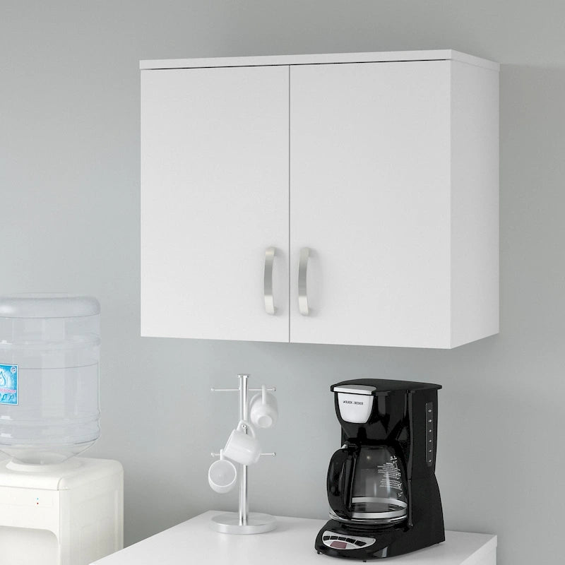 Wall Mounted Storage Cabinet with Doors and Adjustable Shelves