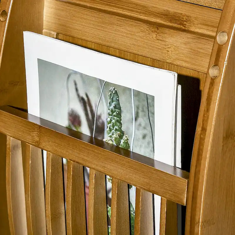 Bamboo Shoe Bench with Storage Cabinets and 3 Doors