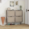 4 Door Freestanding Modern Shoe Storage Cabinet for Entryway