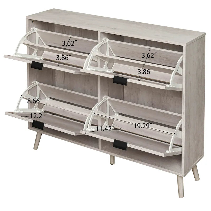 4 Door Freestanding Modern Shoe Storage Cabinet for Entryway