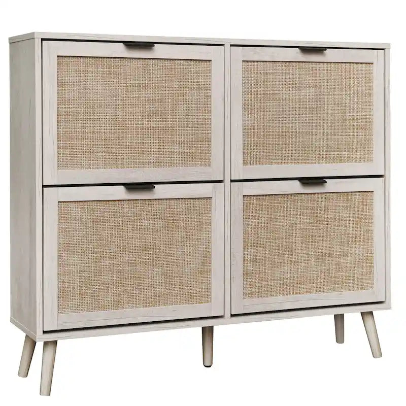 4 Door Freestanding Modern Shoe Storage Cabinet for Entryway