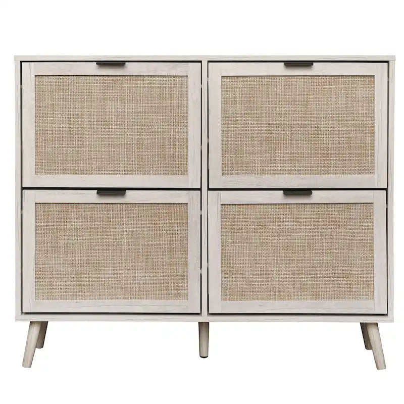 4 Door Freestanding Modern Shoe Storage Cabinet for Entryway