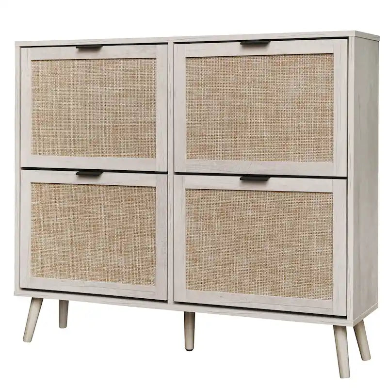 4 Door Freestanding Modern Shoe Storage Cabinet for Entryway