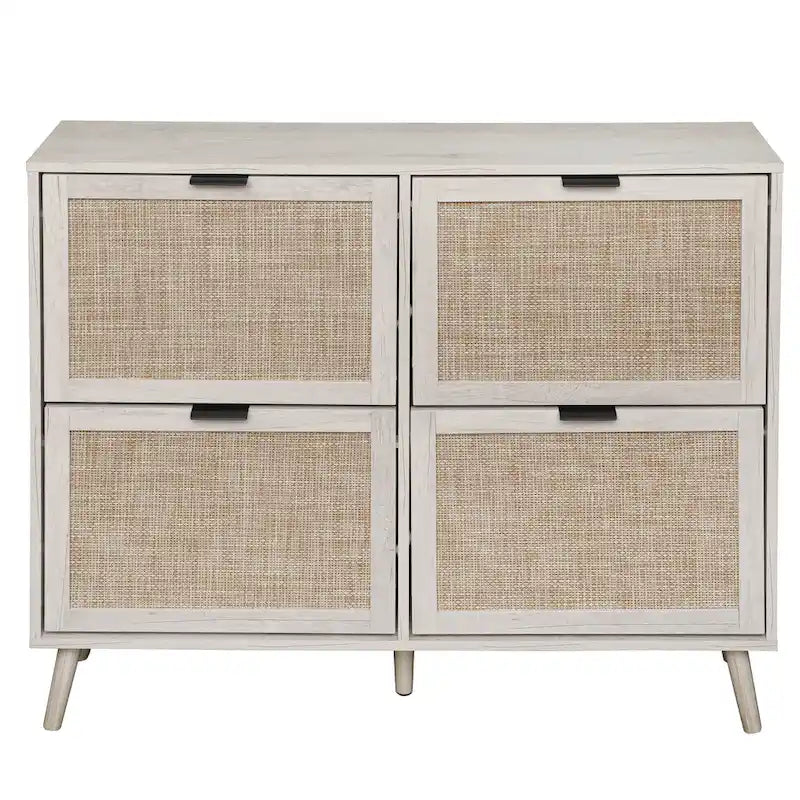 4 Door Freestanding Modern Shoe Storage Cabinet for Entryway