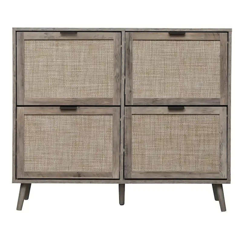 4 Door Freestanding Modern Shoe Storage Cabinet for Entryway