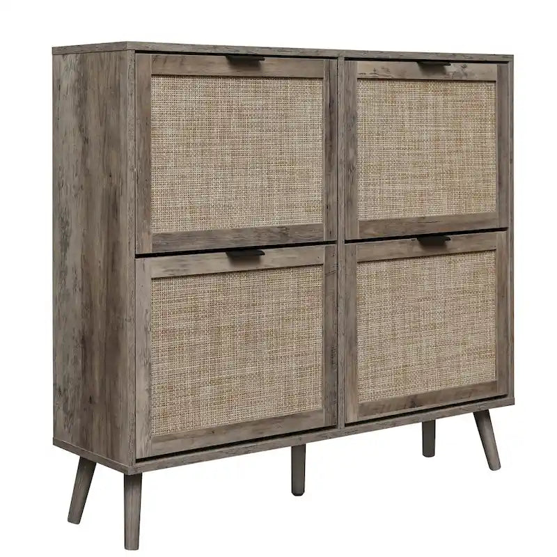 4 Door Freestanding Modern Shoe Storage Cabinet for Entryway