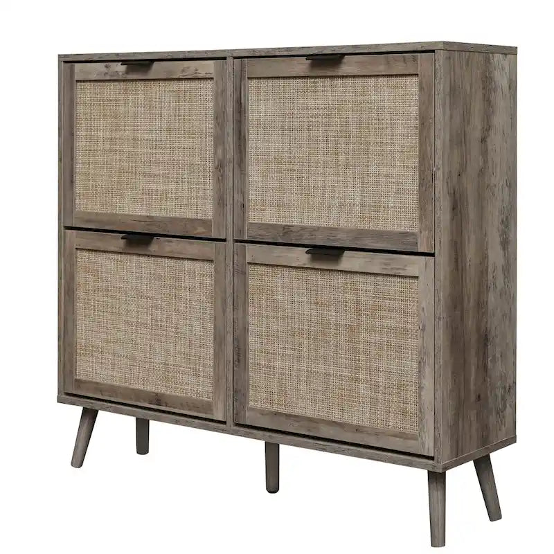 4 Door Freestanding Modern Shoe Storage Cabinet for Entryway