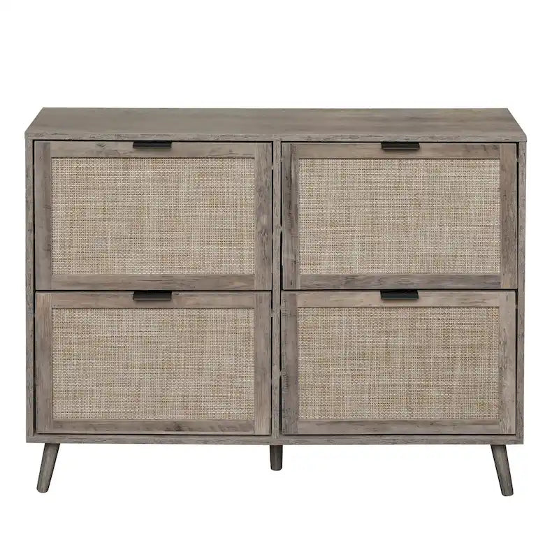 4 Door Freestanding Modern Shoe Storage Cabinet for Entryway