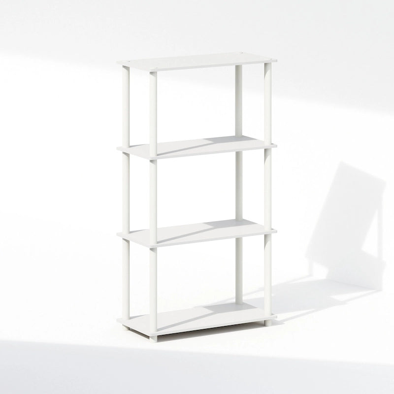 4-Tier Multipurpose Shelf Display Rack and Bookcase, White