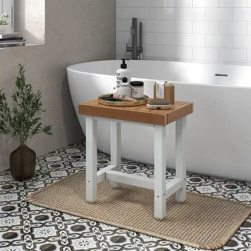 18 x 12 Heavy Duty HDPE Waterproof Shower Bench Spa Bath Stool
