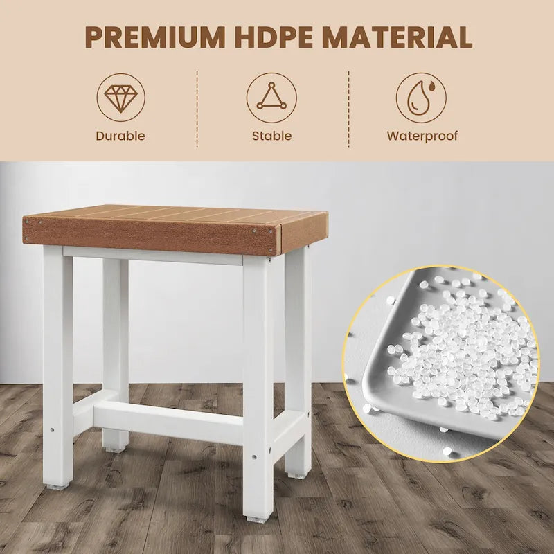 18 x 12 Heavy Duty HDPE Waterproof Shower Bench Spa Bath Stool