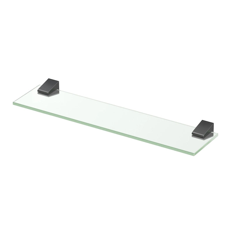 20-Inch Clear Glass Bathroom Shelf