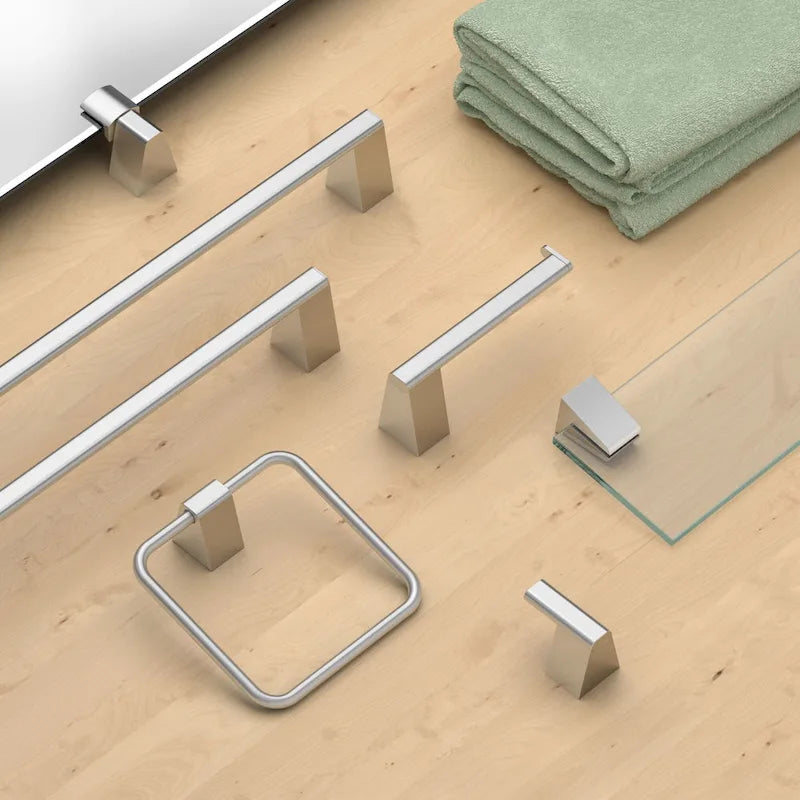 20-Inch Clear Glass Bathroom Shelf