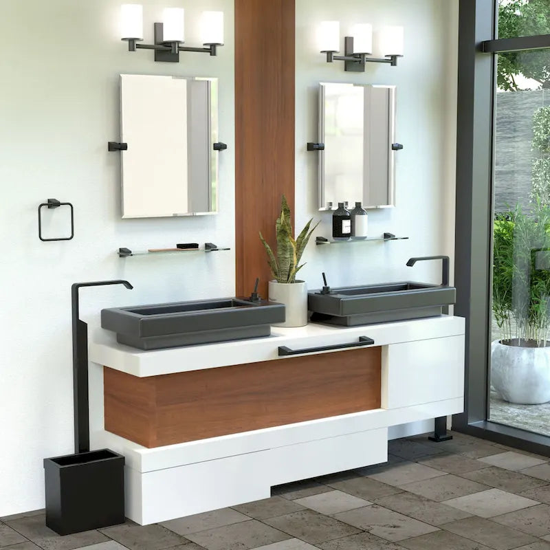 20-Inch Clear Glass Bathroom Shelf