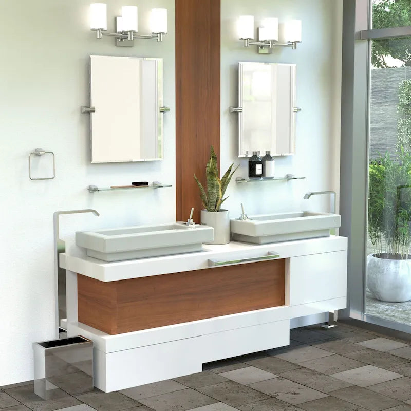 20-Inch Clear Glass Bathroom Shelf