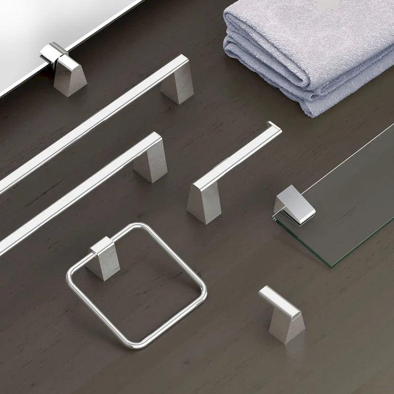 20-Inch Clear Glass Bathroom Shelf