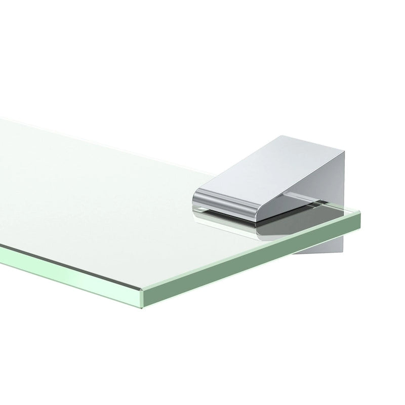20-Inch Clear Glass Bathroom Shelf