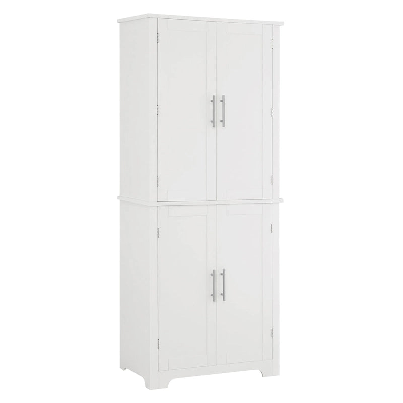 Tall Bathroom Storage Cabinet with Doors and Open Shelves