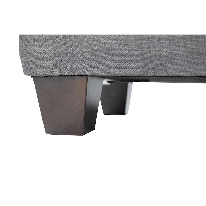 Dark Grey Diamond Tufted Shoe Storage Bench with Compartments