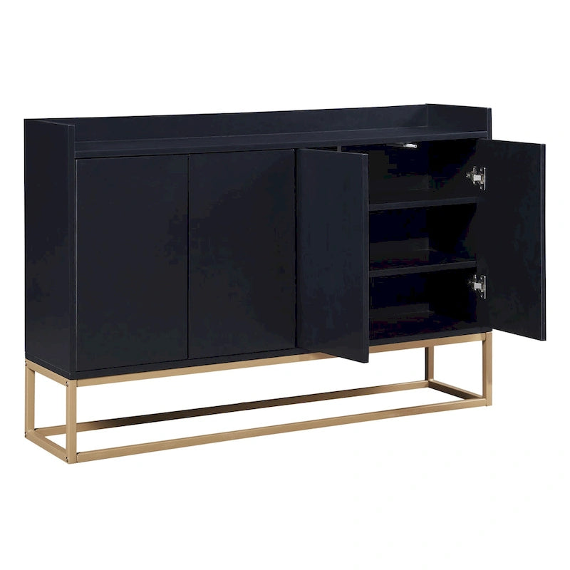 Buffet moderne blanc avec pieds dorés