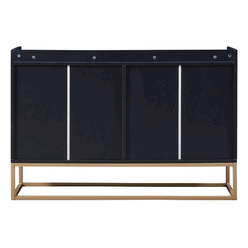 Buffet moderne blanc avec pieds dorés
