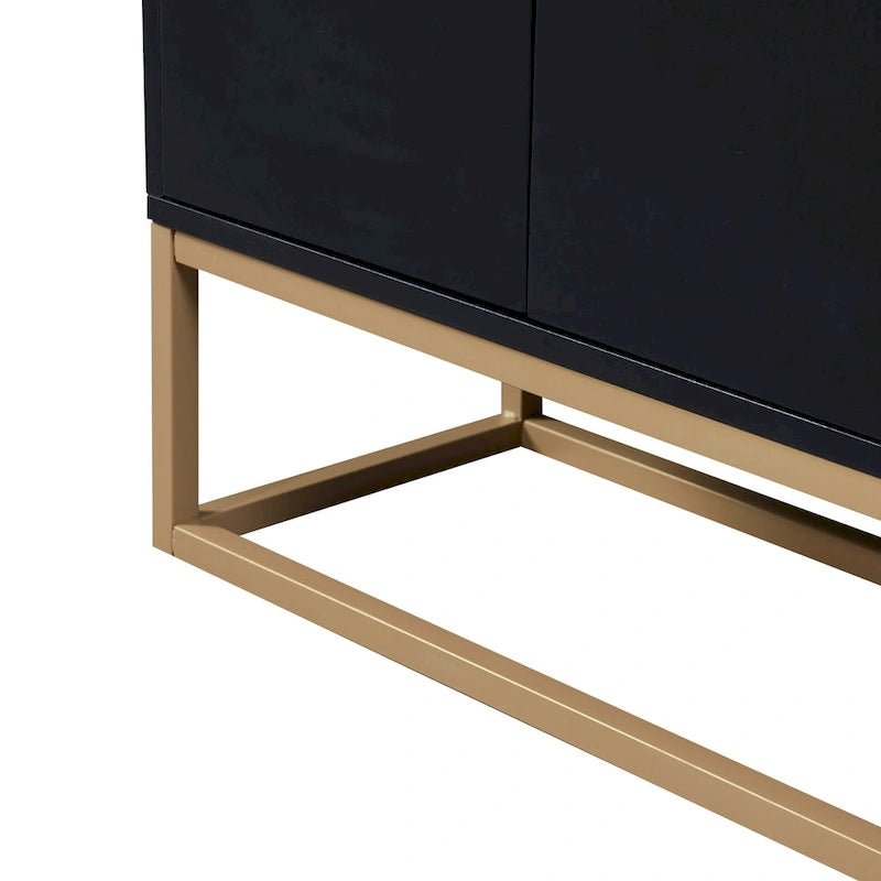 Buffet moderne blanc avec pieds dorés