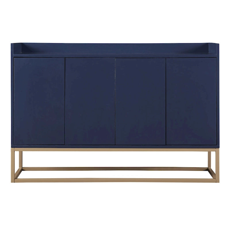 Buffet moderne blanc avec pieds dorés
