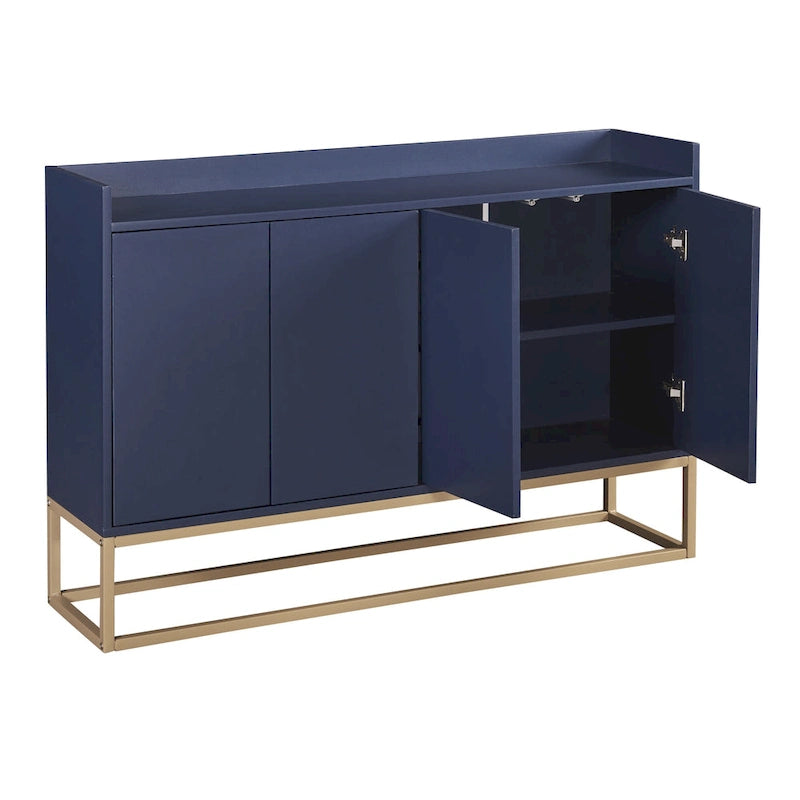 Buffet moderne blanc avec pieds dorés