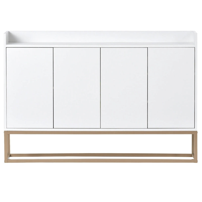 Buffet moderne blanc avec pieds dorés