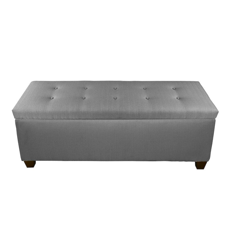Dark Grey Button Tufted Shoe Storage Bench with Divided Slots, Holds 18 Pairs