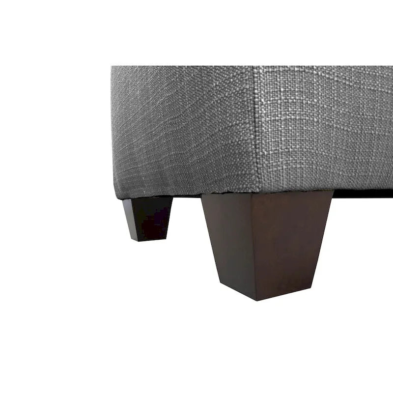 Dark Grey Button Tufted Shoe Storage Bench with Divided Slots, Holds 18 Pairs