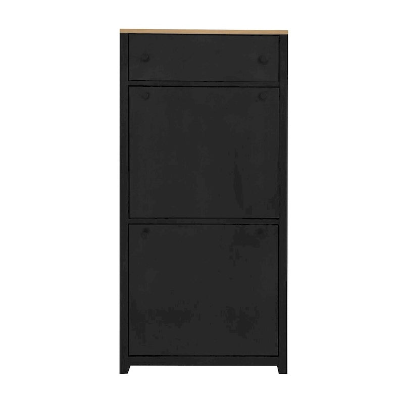 Functional Entryway Shoe Organizer with 2 Flip Drawers
