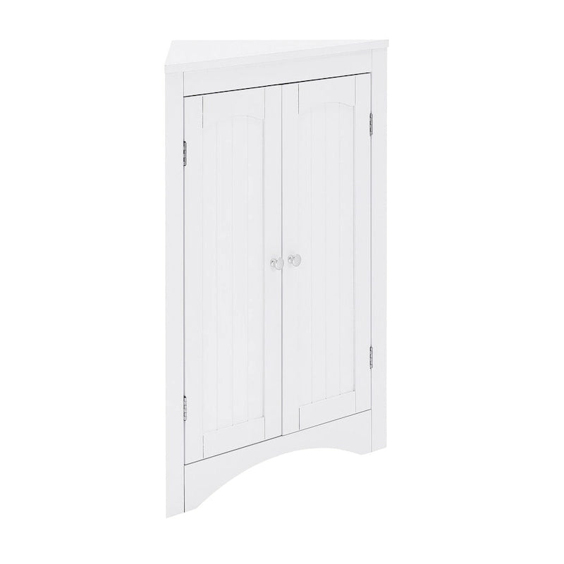 Meuble de rangement d’angle autoportant avec portes et étagères