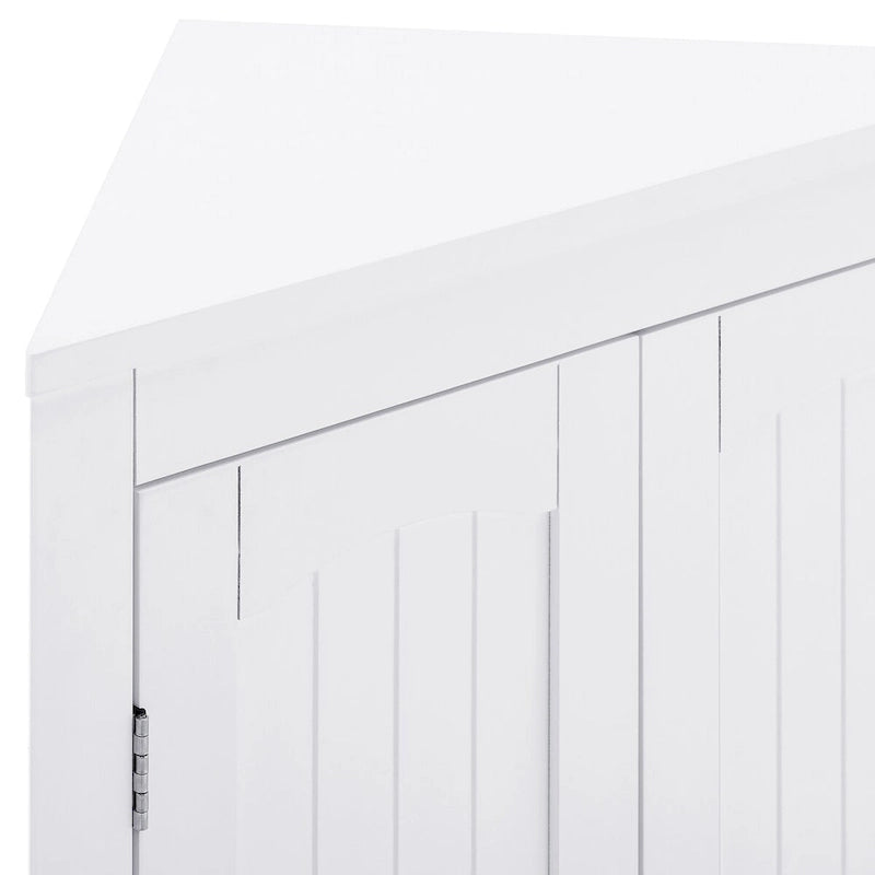 Meuble de rangement d’angle autoportant avec portes et étagères