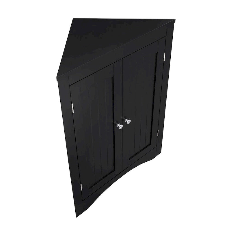 Meuble de rangement d’angle autoportant avec portes et étagères