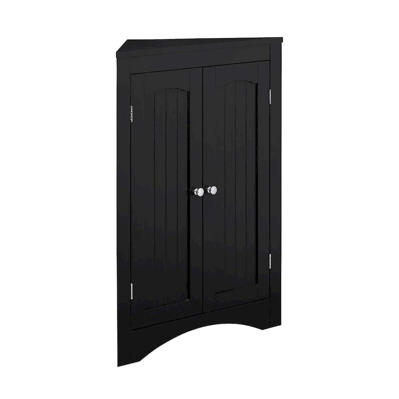 Meuble de rangement d’angle autoportant avec portes et étagères