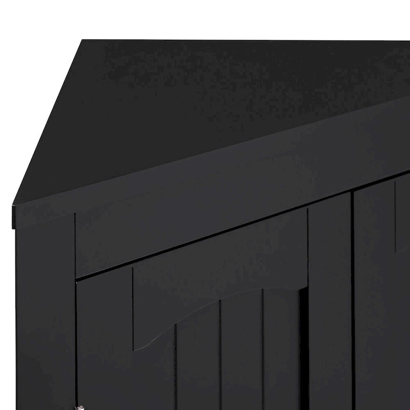 Meuble de rangement d’angle autoportant avec portes et étagères