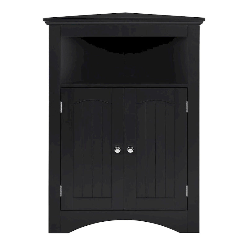 Meuble de rangement d’angle autoportant avec portes et étagères