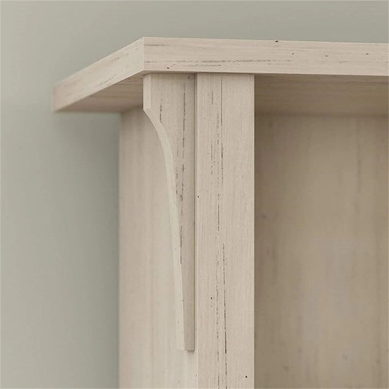 Mission Style Hall Tree with Shoe Bench and Coat Hooks, 15.75D x 31.73W x 68.11H