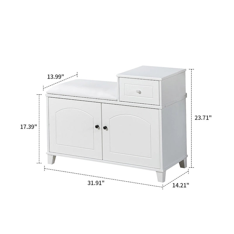Panca contenitore moderna in legno con cuscino imbottito in spugna ignifuga e rivestimento in PU