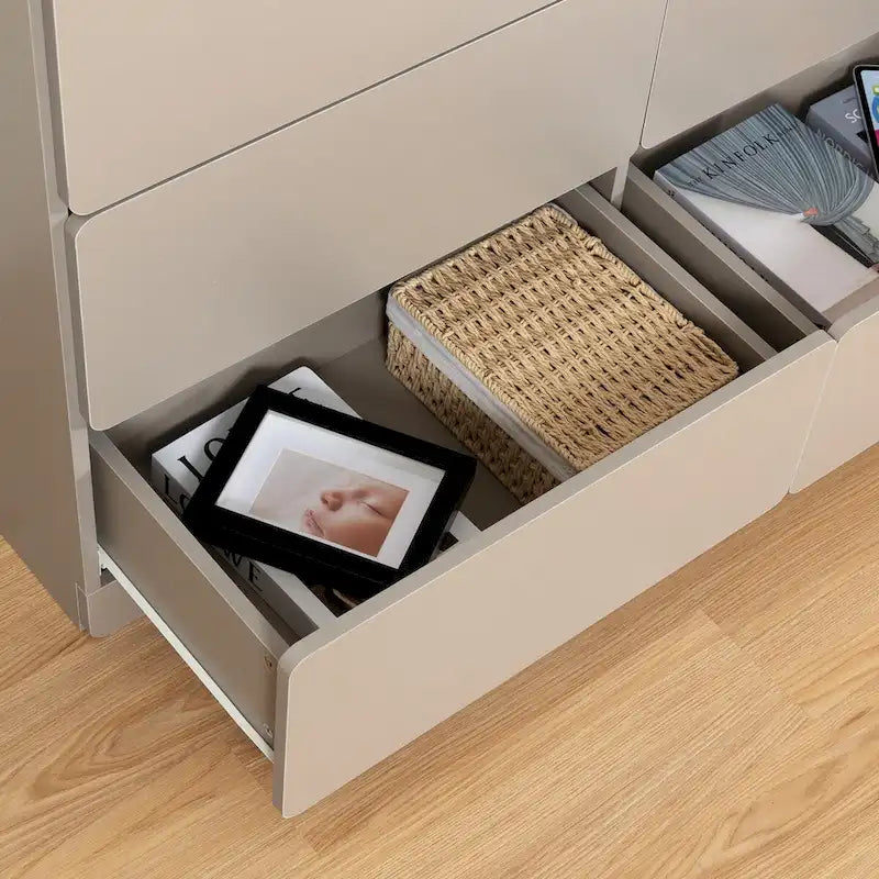 Six-Drawer Dresser Storage Cabinet, Buffet Console Table