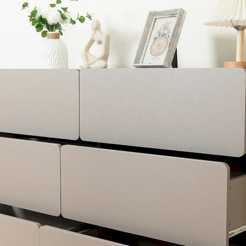 Six-Drawer Dresser Storage Cabinet, Buffet Console Table