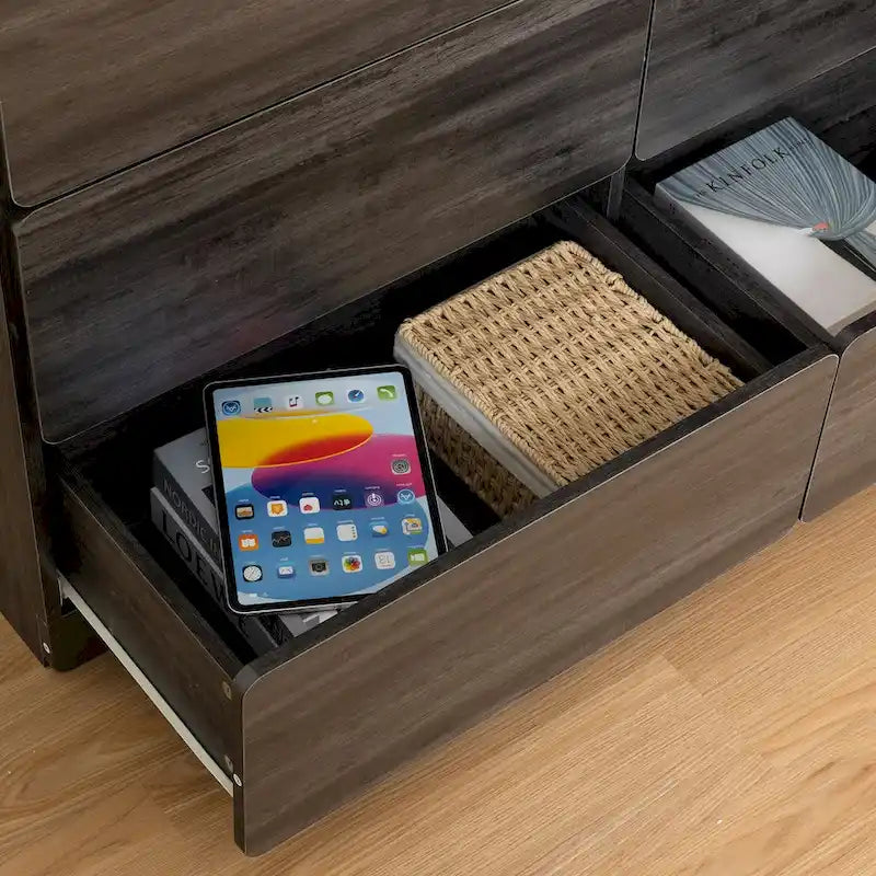 Six-Drawer Dresser Storage Cabinet, Buffet Console Table