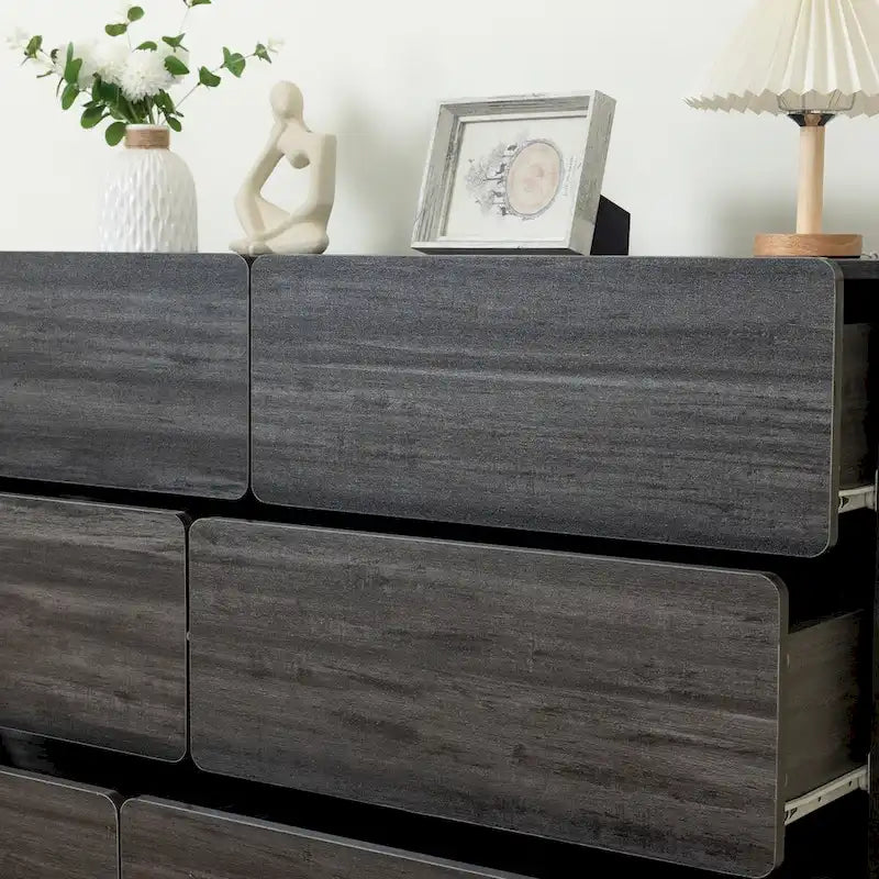 Six-Drawer Dresser Storage Cabinet, Buffet Console Table