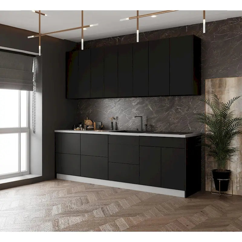 Panneau d’extrémité mural gris pour meuble avec chant, 12 x 30