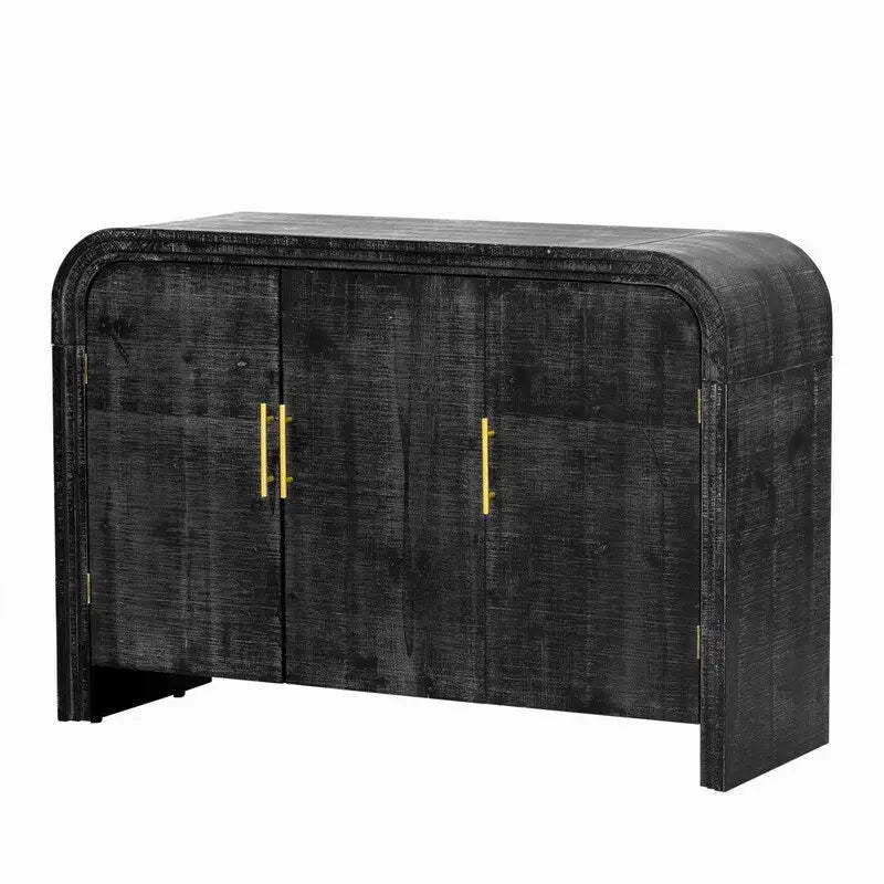 47.2W Retro Minimalist Sideboard with Gold Handles and Adjustable Shelves
