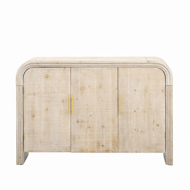 47.2W Retro Minimalist Sideboard with Gold Handles and Adjustable Shelves