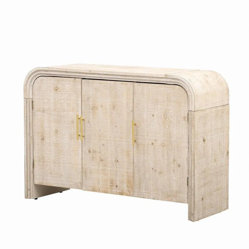 47.2W Retro Minimalist Sideboard with Gold Handles and Adjustable Shelves