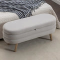 Upholstered Bedroom Storage Bench with Wood Legs