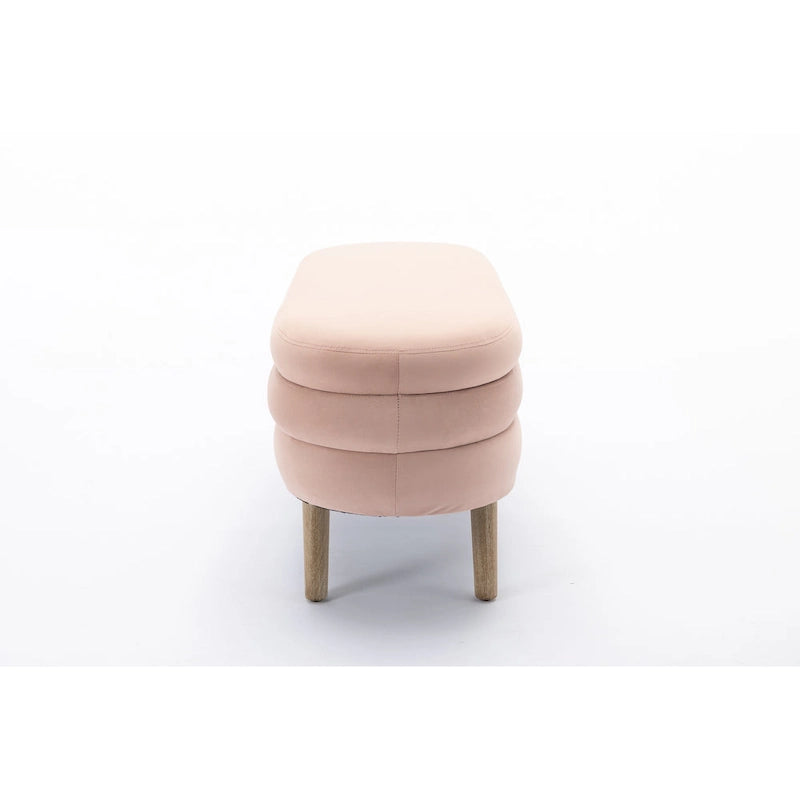 Upholstered Bedroom Storage Bench with Wood Legs